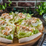 Chicken Crust Caesar Salad Pizza