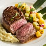 Frequently Asked Questions (FAQs) What's the secret behind this recipe for pan-seared tenderloin served with a mango and pineapple salsa special? The dish blends the delicious flavors of beef tenderloin and the fresh, lively taste of a fresh salsa. It's the ideal blend of distinct tastes and different textures. How can I complete an accurate search for the pan-seared tenderloin recipe? mango salsa? Be sure that the tenderloin is completely dry, and that the skillet is heated. Do not move the tenderloin to create a perfect sear. Can I prepare this pan-seared tenderloin recipe and serve it with the mango and pineapple salsa that is gluten-free? This recipe is gluten-free. What wine goes desirable to this pan-seared tenderloin recipe, paired with pineapple mango salsa? The flavor of a Riesling as well as Sauvignon Blanc complements the tropical flavor of the salsa while a medium-bodied red such as Pinot Noir is a great match for the tenderloin.