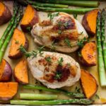 Baked Chicken with Sweet Potatoes and Asparagus