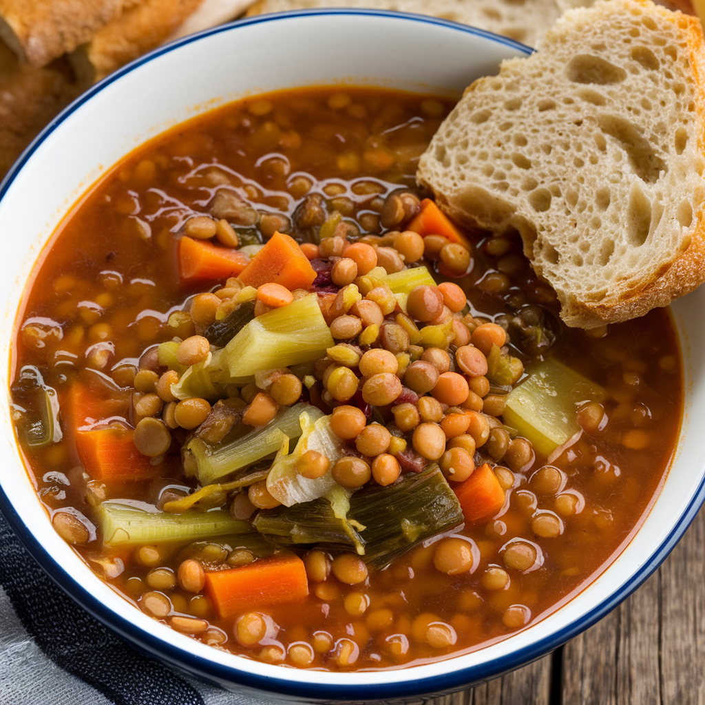 Easy lentil soup reciped