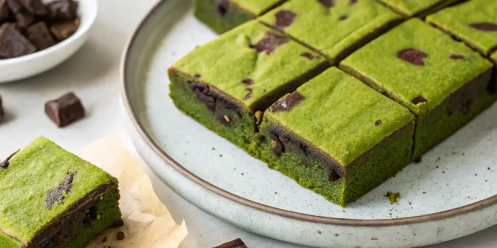 Best Matcha Brownies Dark Chocolate