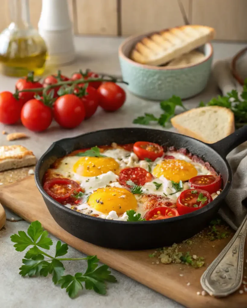 Tomato and Feta Baked Eggs Recipe