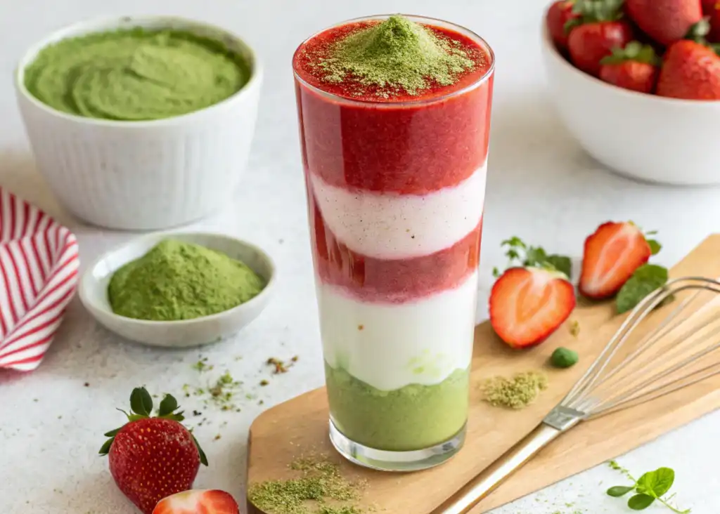 Homemade Strawberry Matcha Latte Recipe