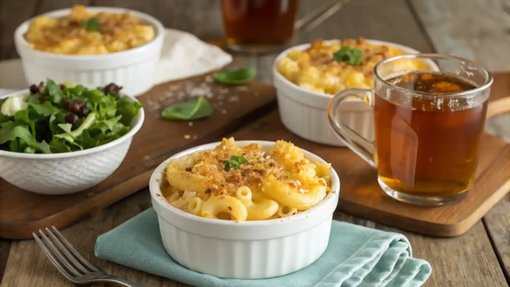  Mac and cheese served in individual portions.