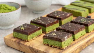 vegan chocolate matcha energy bars recipe​