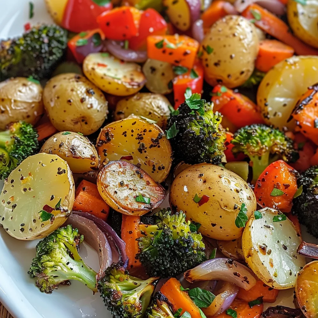 Garlic Herb Roasted Potatoes and Veggies Perfectly