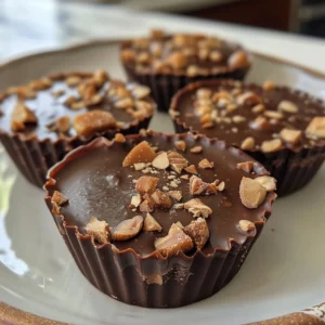 Delicious keto peanut butter chocolate fat bombs dusted with cocoa powder.