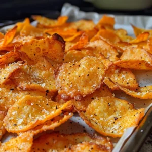 A plate of crispy, low-carb cottage cheese chips with a small bowl of red sauce.