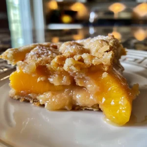 Close-up of several golden-brown peach cobbler cookies, showing a gooey peach filling.