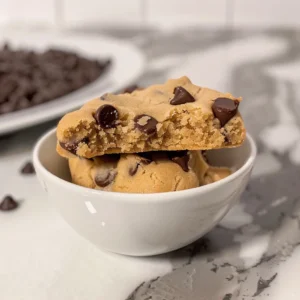 Bowl of edible chocolate chip cookie dough.