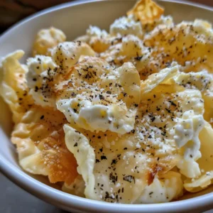 Crispy cottage cheese chips seasoned with black sesame seeds.