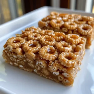 Delicious peanut butter and Cheerio bars, made with honey and toasted oats.